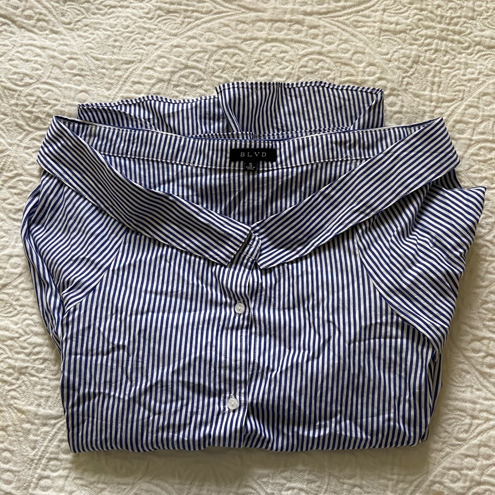 Off The Shoulder Beachy Button-Down